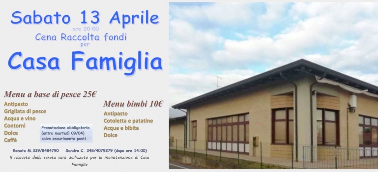 Cena di beneficenza pro Casa Famiglia